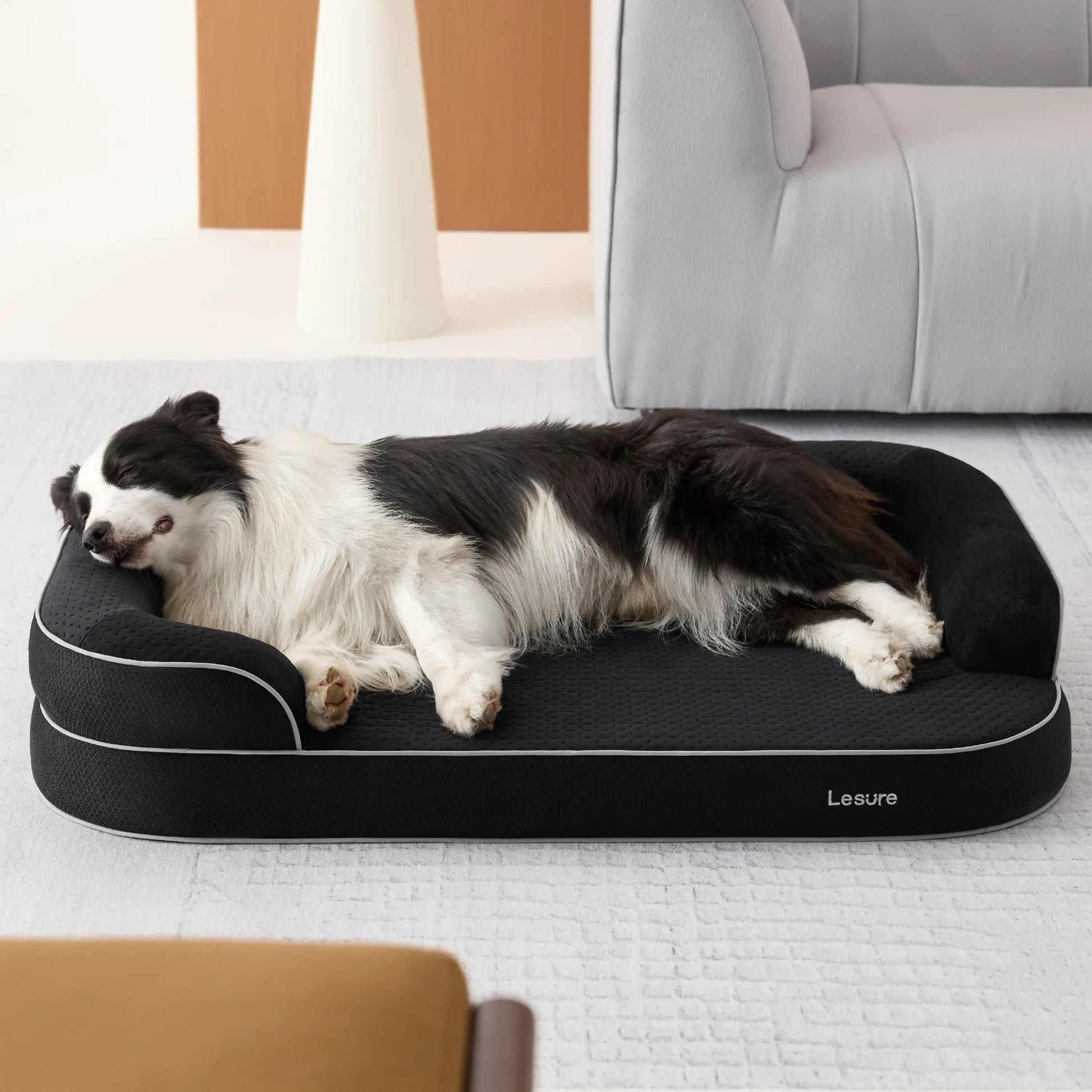 Lesure Realortho Orthopedic Dog Bed - Premium Memory Foam Support for Large and Senior Dogs, Waterproof Washable Cover, Comfortable Couch for Enhanced Sleep and Joint Protection