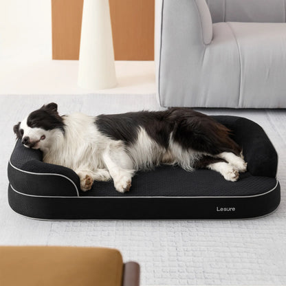 Lesure Realortho Orthopedic Dog Bed - Premium Memory Foam Support for Large and Senior Dogs, Waterproof Washable Cover, Comfortable Couch for Enhanced Sleep and Joint Protection