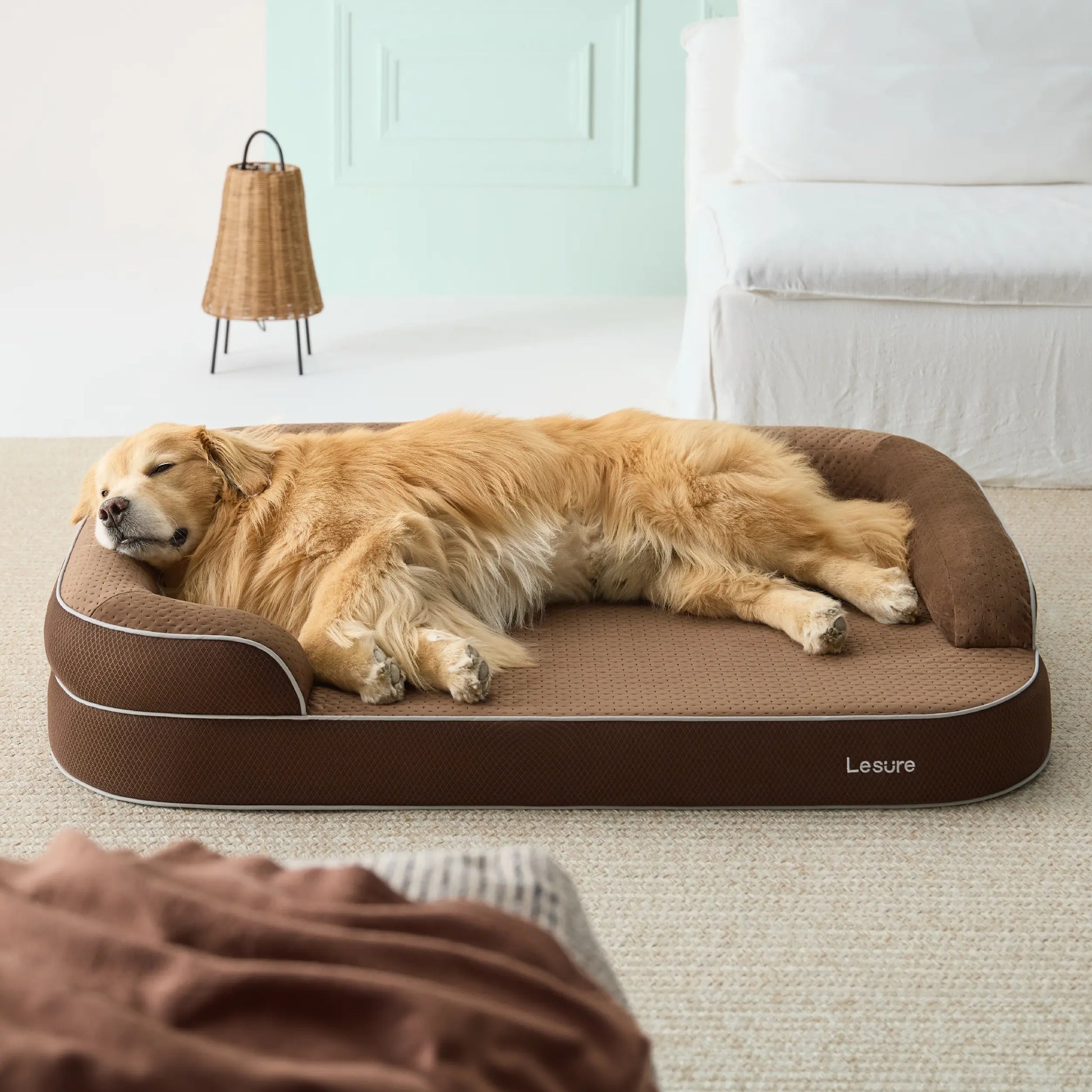 Lesure Realortho Orthopedic Dog Bed - Premium Memory Foam Support for Large and Senior Dogs, Waterproof Washable Cover, Comfortable Couch for Enhanced Sleep and Joint Protection