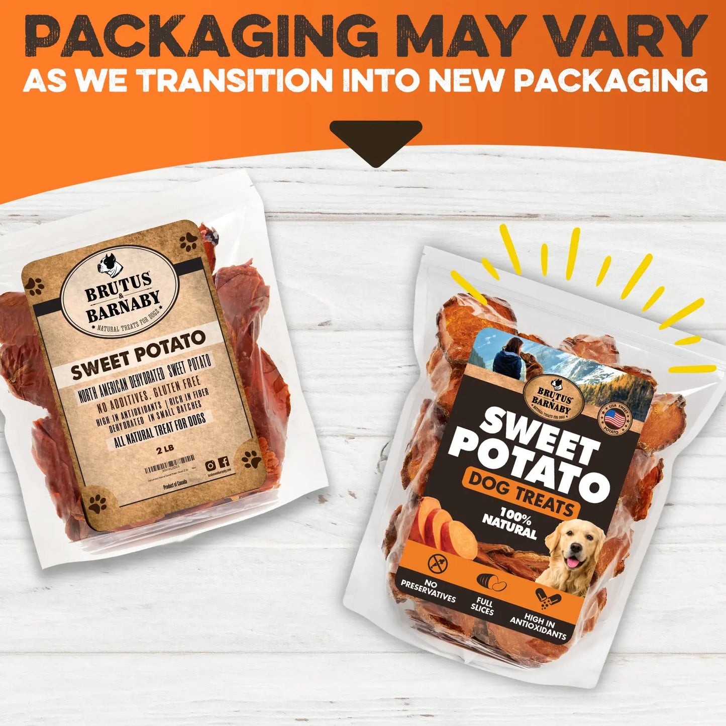 Dehydrated Sweet Potato Dog Treats - USA Grown, Single Ingredient, Thick Cut Chews, Grain & Gluten Free, High Fiber Healthy Training Treats for Puppies and Senior Dogs, Ideal for Picky Eaters and Sensitive Stomachs