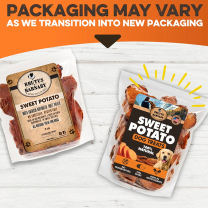 Dehydrated Sweet Potato Dog Treats - USA Grown, Single Ingredient, Thick Cut Chews, Grain & Gluten Free, High Fiber Healthy Training Treats for Puppies and Senior Dogs, Ideal for Picky Eaters and Sensitive Stomachs