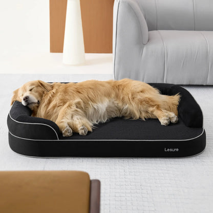 Lesure Realortho Orthopedic Dog Bed - Premium Memory Foam Support for Large and Senior Dogs, Waterproof Washable Cover, Comfortable Couch for Enhanced Sleep and Joint Protection
