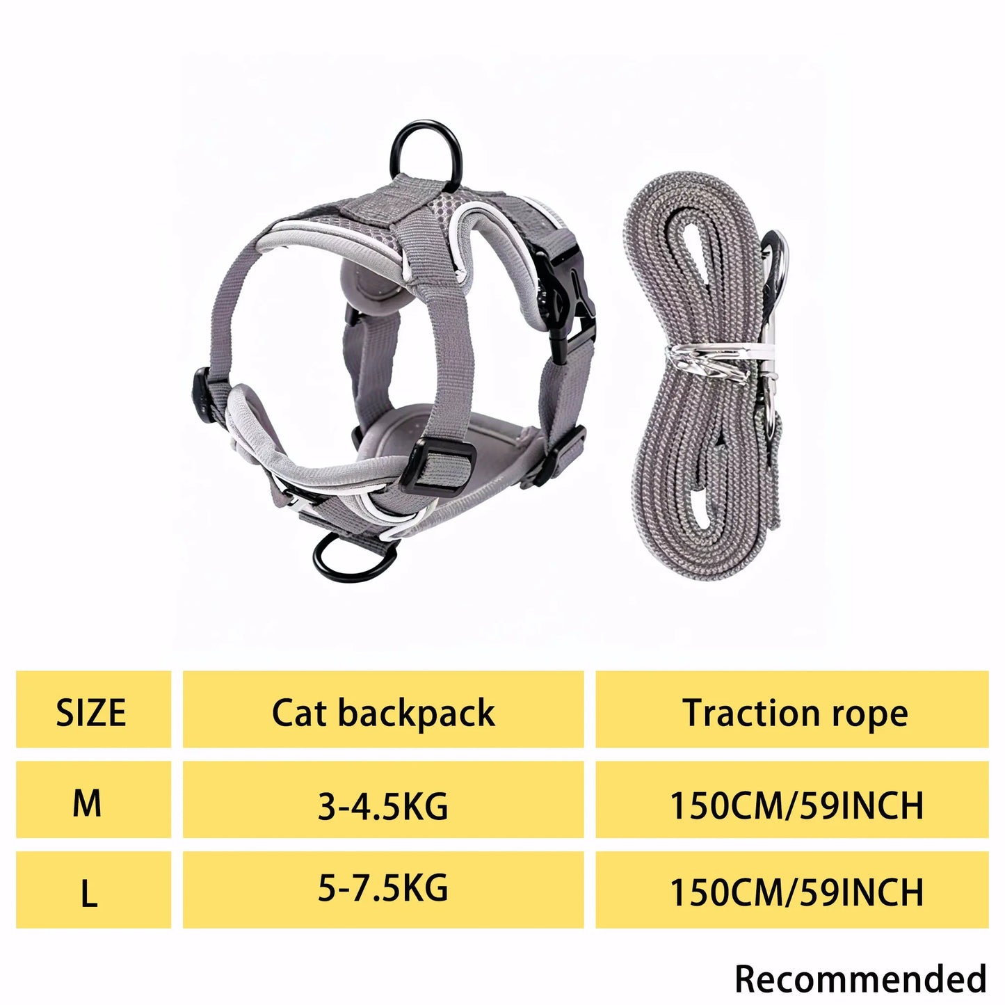Adjustable Escape-Proof Cat Harness and Leash Set with Reflective Strip and Soft Mesh Vest for Safe and Comfortable Walking, Includes Summer Version