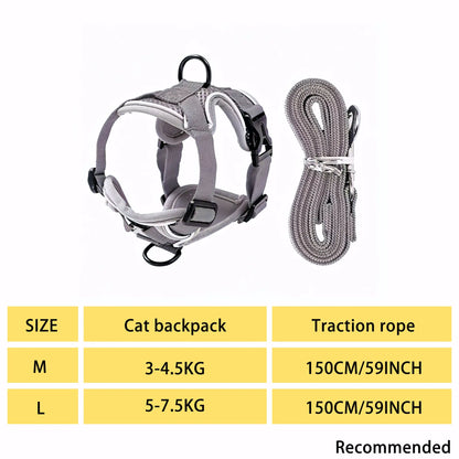 Adjustable Escape-Proof Cat Harness and Leash Set with Reflective Strip and Soft Mesh Vest for Safe and Comfortable Walking, Includes Summer Version