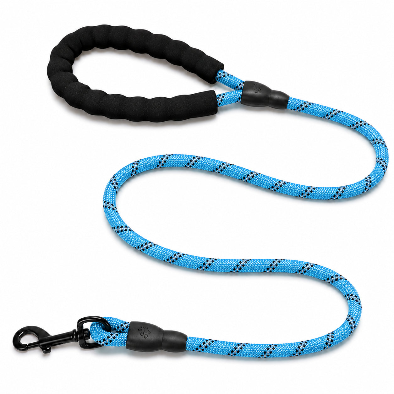 5FT Reflective Dog Lead 1.5M Rope Braided Pet Puppy Training Padded Leash Foam