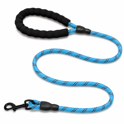 5FT Reflective Dog Lead 1.5M Rope Braided Pet Puppy Training Padded Leash Foam