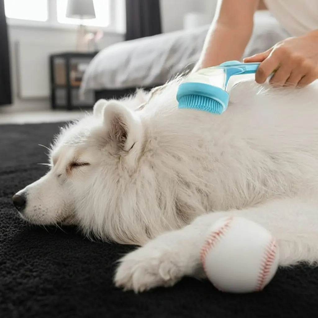 2026 Advanced 2-In-1 Pet Bathing and Grooming Brush with Built-in Shampoo Dispenser, Ergonomic Non-Slip Grip, Deshedding Tool for Dogs and Cats, Enhances Circulation and Reduces Shedding