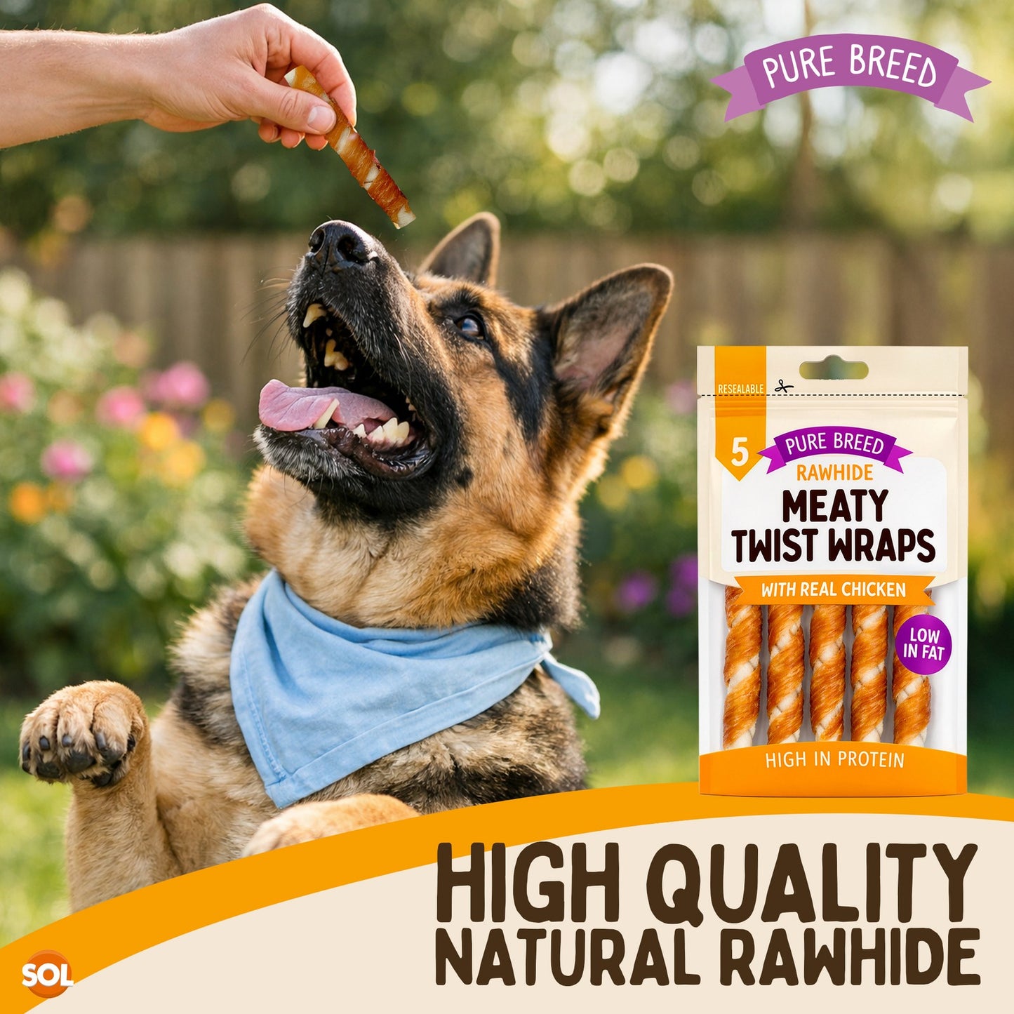 10Pk Dog Chews Treats Rawhide Twists Sticks Wrapped in Chicken Meat Healthy Food