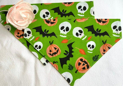Supporting Charity Halloween Dog Bow & Bandana Handmade in UK. Multi Sizes