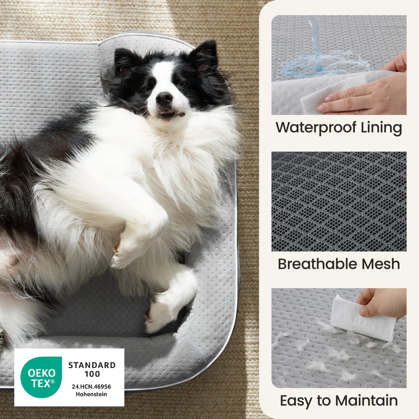 Lesure Realortho Orthopedic Dog Bed - Premium Memory Foam Support for Large and Senior Dogs, Waterproof Washable Cover, Comfortable Couch for Enhanced Sleep and Joint Protection