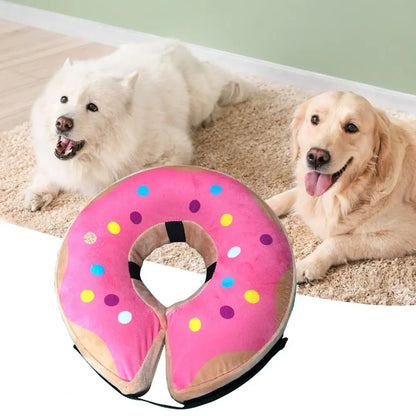 Pet Dog Donut Collar Cone Soft Recovery Cones Adjustment Anti-Bite Inflatable Dog Lick-Proof Collar after Surgery Pet Supplies