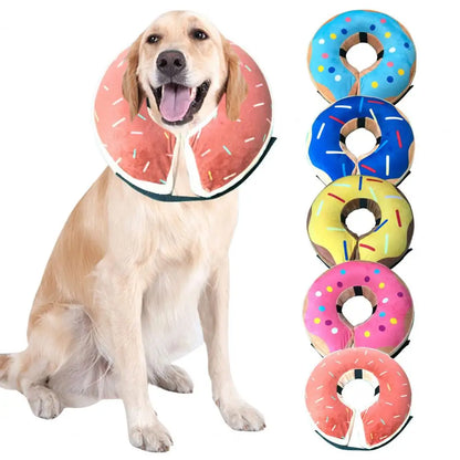 Pet Dog Donut Collar Cone Soft Recovery Cones Adjustment Anti-Bite Inflatable Dog Lick-Proof Collar after Surgery Pet Supplies