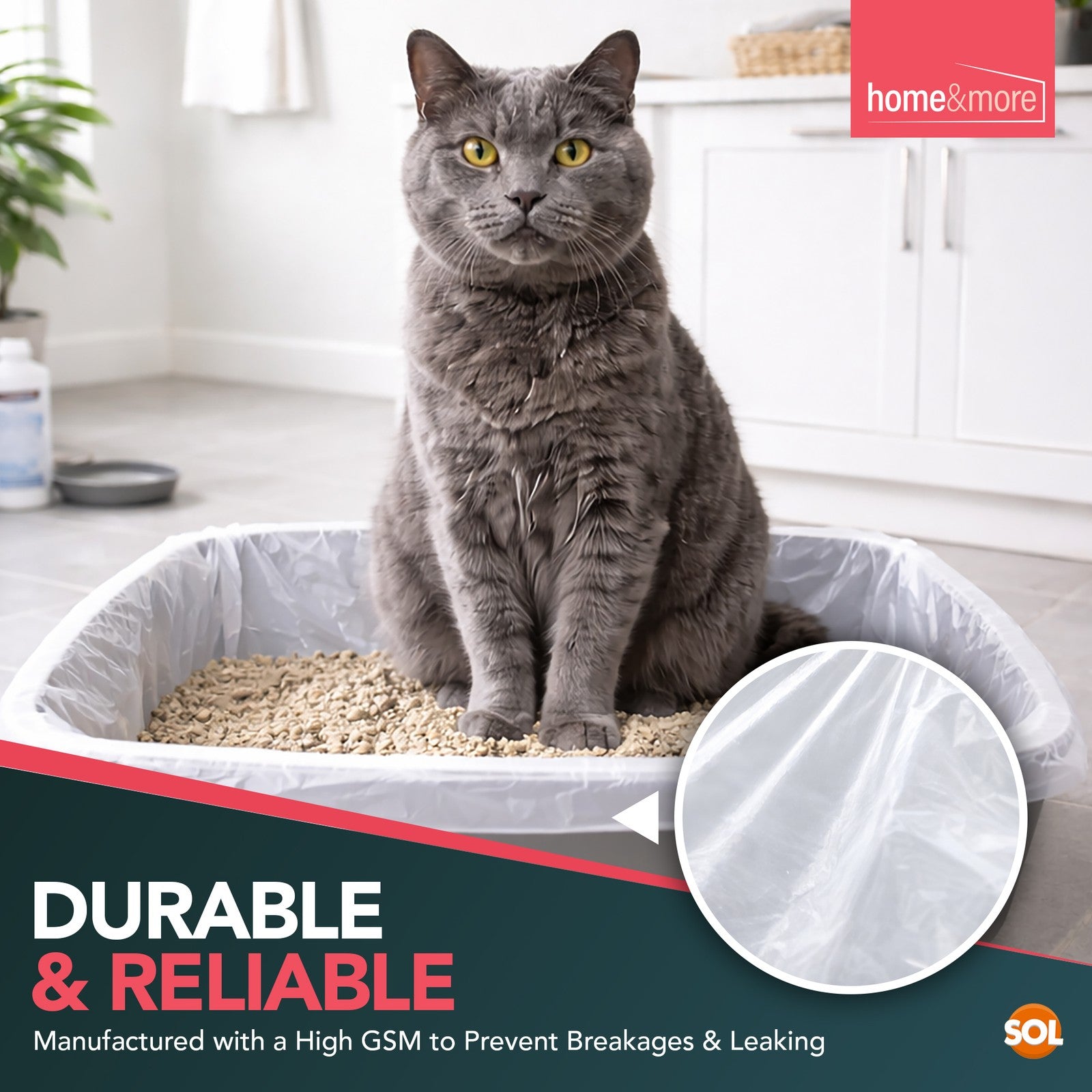 Large Cat Litter Tray Liners 56X70Cm Bags Pack Kitten Extra Hygienic Disposable