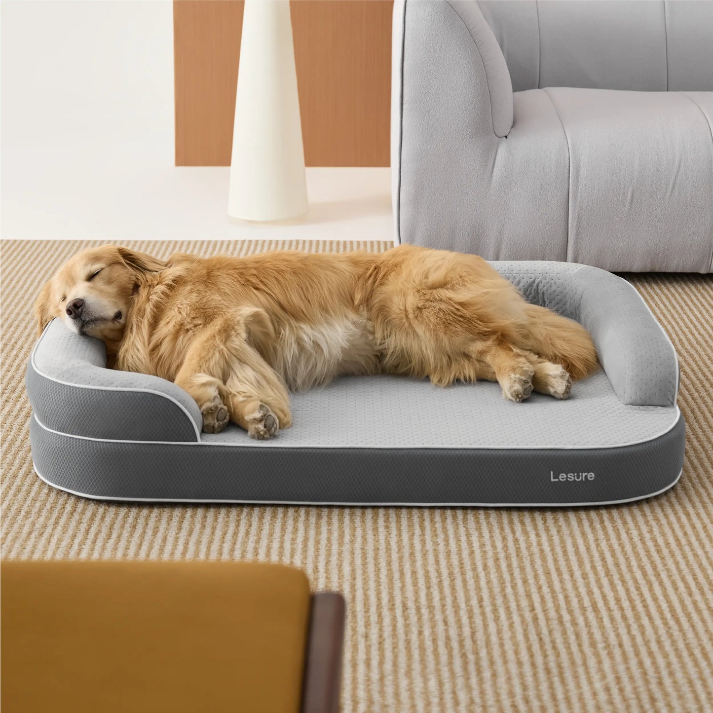 Lesure Realortho Orthopedic Dog Bed - Premium Memory Foam Support for Large and Senior Dogs, Waterproof Washable Cover, Comfortable Couch for Enhanced Sleep and Joint Protection