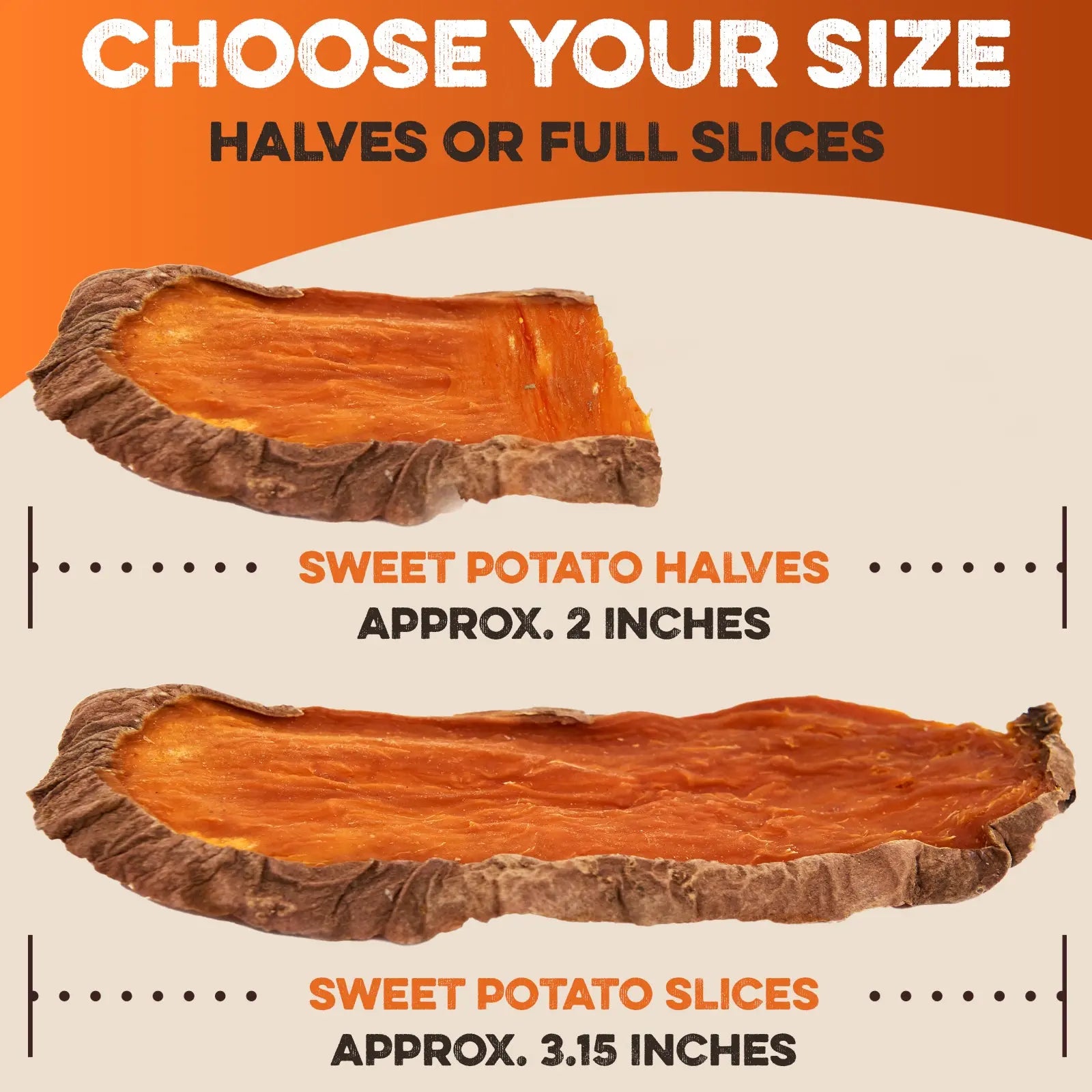 Dehydrated Sweet Potato Dog Treats - USA Grown, Single Ingredient, Thick Cut Chews, Grain & Gluten Free, High Fiber Healthy Training Treats for Puppies and Senior Dogs, Ideal for Picky Eaters and Sensitive Stomachs