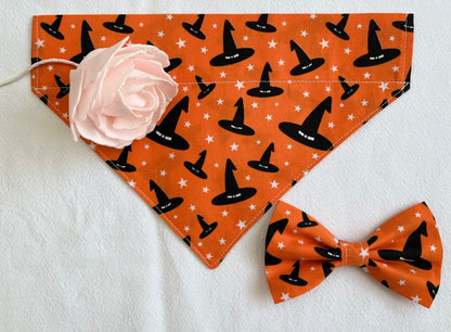 Supporting Charity Halloween Dog Bow & Bandana Handmade in UK. Multi Sizes