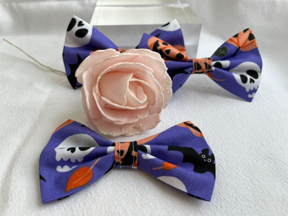 Supporting Charity Halloween Dog Bow & Bandana Handmade in UK. Multi Sizes