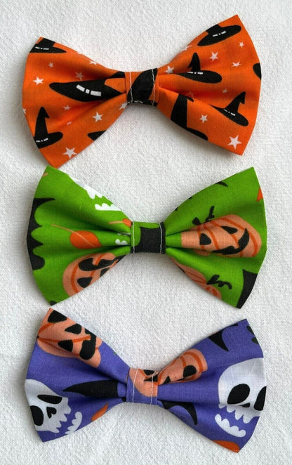 Supporting Charity Halloween Dog Bow & Bandana Handmade in UK. Multi Sizes