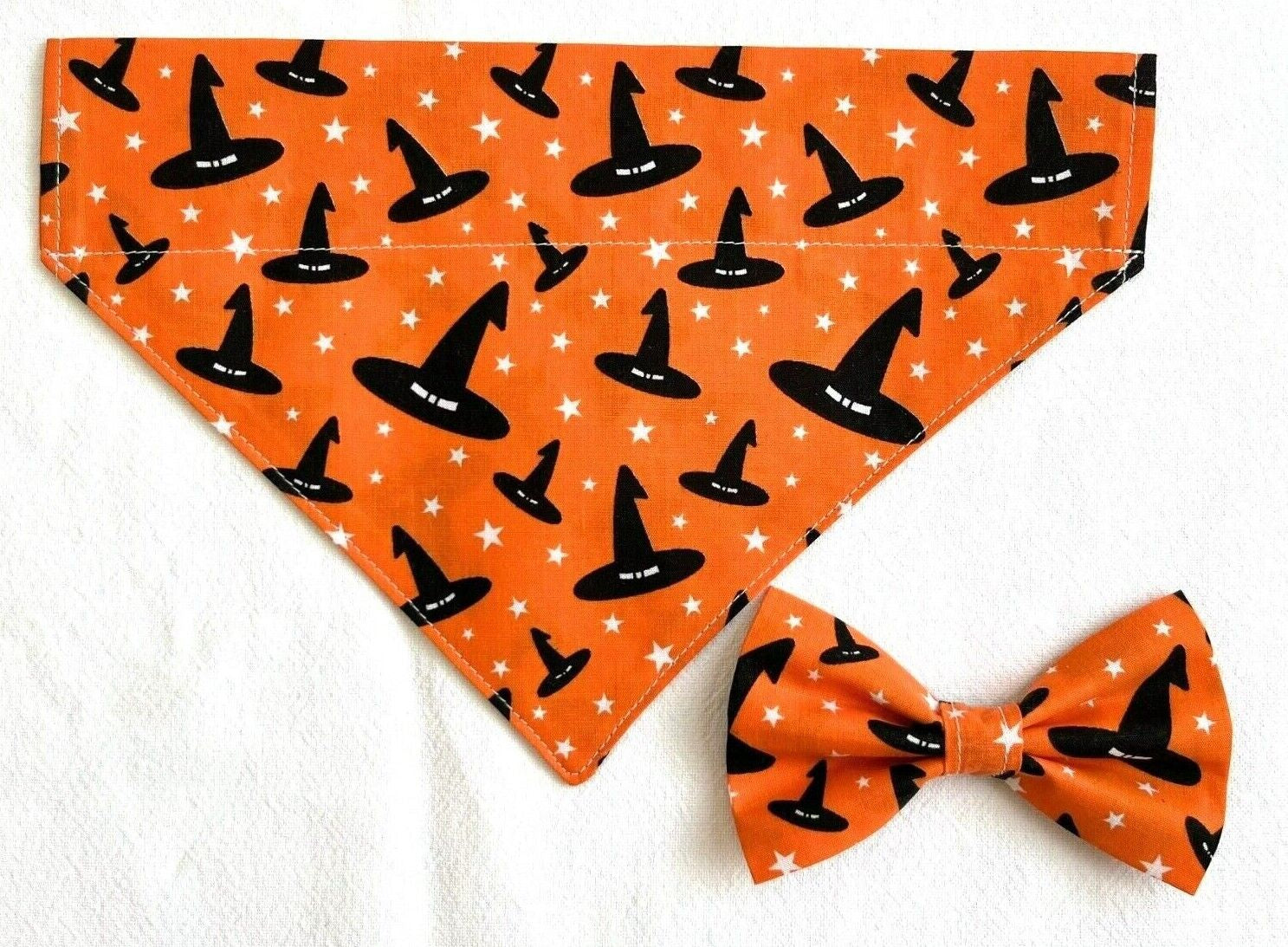Supporting Charity Halloween Dog Bow & Bandana Handmade in UK. Multi Sizes
