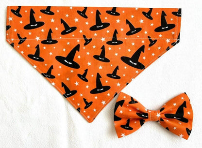 Supporting Charity Halloween Dog Bow & Bandana Handmade in UK. Multi Sizes