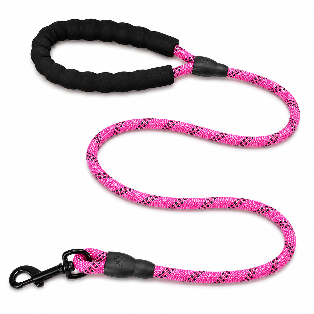 5FT Reflective Dog Lead 1.5M Rope Braided Pet Puppy Training Padded Leash Foam