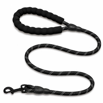 5FT Reflective Dog Lead 1.5M Rope Braided Pet Puppy Training Padded Leash Foam