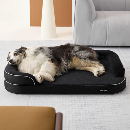 Lesure Realortho Orthopedic Dog Bed - Premium Memory Foam Support for Large and Senior Dogs, Waterproof Washable Cover, Comfortable Couch for Enhanced Sleep and Joint Protection