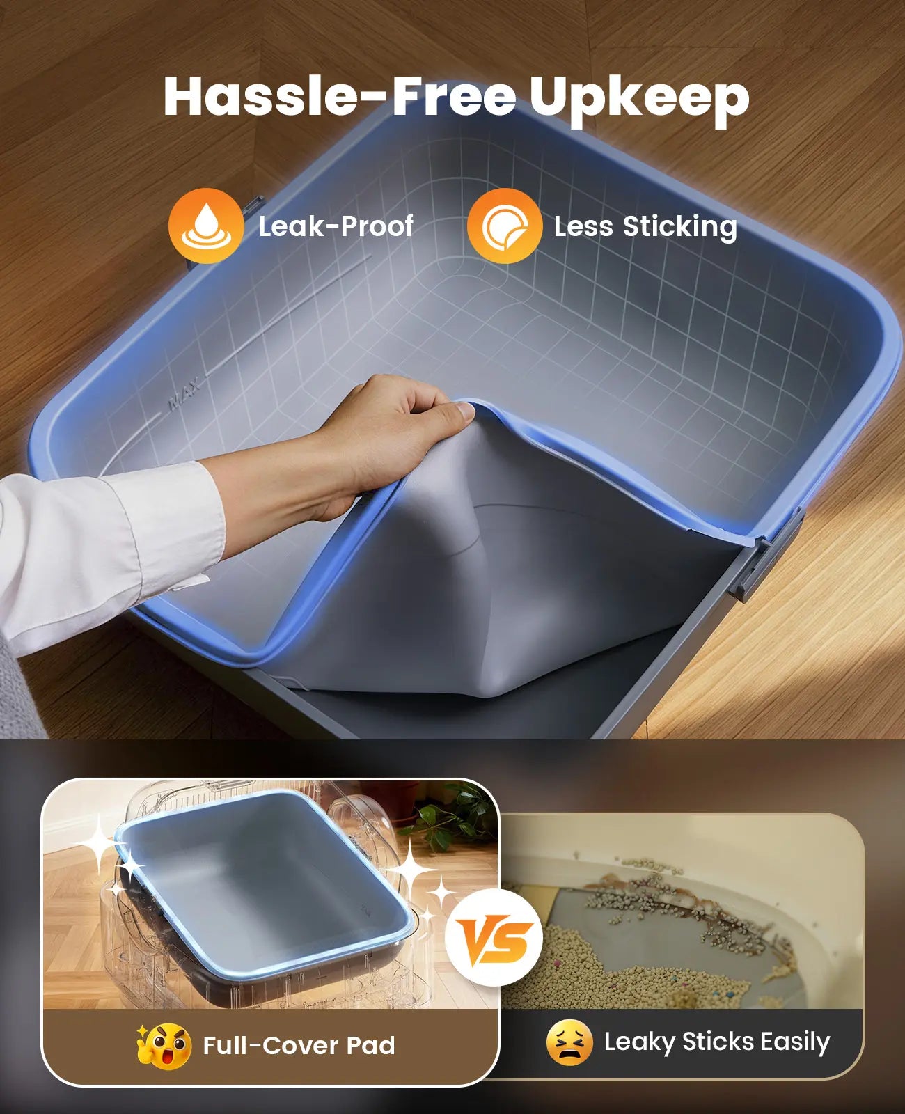 Backtoschool Oneisall Smart Self-Cleaning Litter Box , Open-Top Easy Rinse Structure, APP Remote Control, 11L Big Waste Drawer for Adult Large Cats