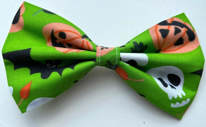 Supporting Charity Halloween Dog Bow & Bandana Handmade in UK. Multi Sizes