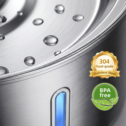 Stainless Steel Automatic Pet Water Fountain, 3.2L Wireless Dispenser with Sensor for Cats and Dogs