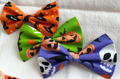 Supporting Charity Halloween Dog Bow & Bandana Handmade in UK. Multi Sizes